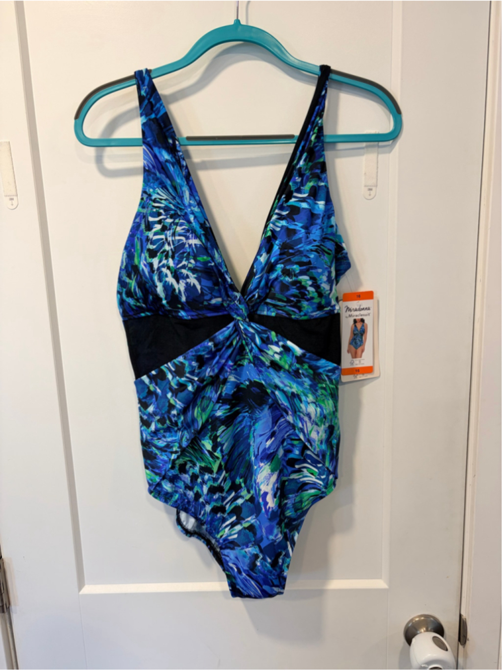 Women's Miradonna by Miraclesuit One Piece Swimsuit Size 16 Blue NWT
